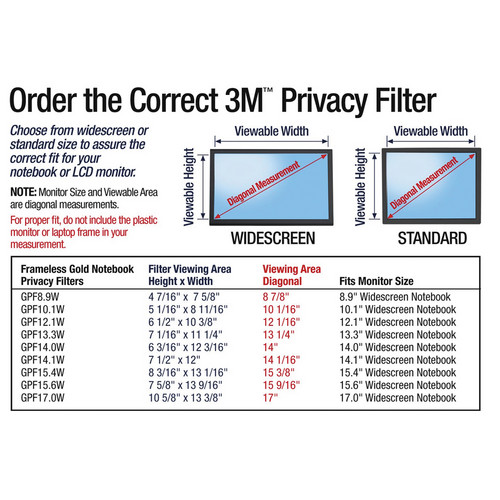 3M Widescreen Notebook Gold Privacy Filter (13.3")