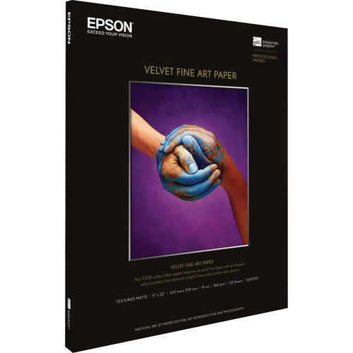 Epson Velvet Fine Art Paper (17 x 22", 25 Sheets)