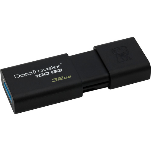 Kingston 32GB Data Traveler 100 G3 USB 3.0 Flash Drive (Black)