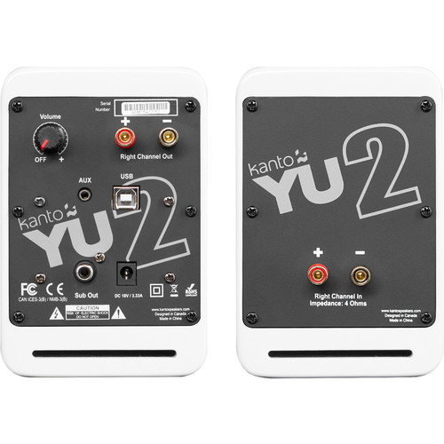 Kanto Living YU2 Powered Desktop Speakers (Matte White, Pair)