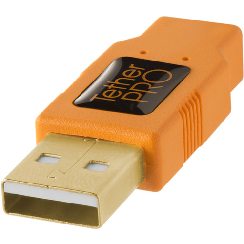 Tether Tools Starter Tethering Kit with USB 2.0 Type-A to Mini-B 5-Pin Cable (15', Orange)