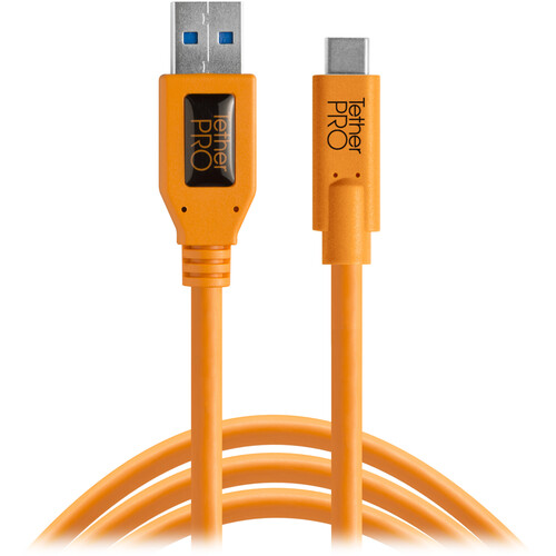 Tether Tools Starter Tethering Kit with USB 3.0 Type-A to Type-C Cable (15', Orange)