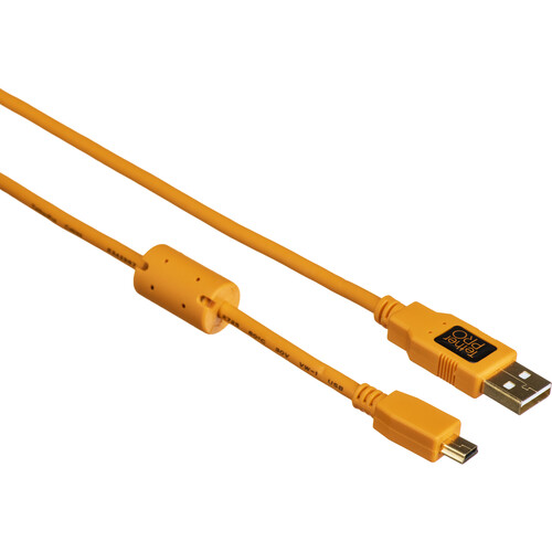 Tether Tools Starter Tethering Kit with USB 2.0 Type-A to Mini-B 5-Pin Cable (15', Orange)