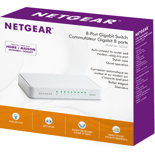 Netgear GS208 8-Port Gigabit Ethernet Unmanaged Switch