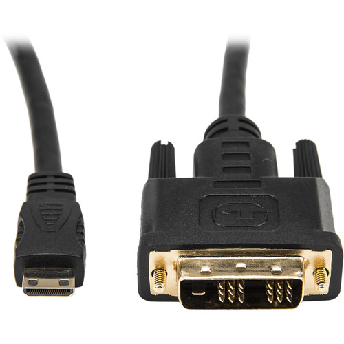 Rocstor Mini-HDMI Male to DVI-D Male Cable (6', Black)
