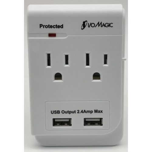 I/OMagic AC Power Surge Protector with Dual AC Outlets & USB Type-A Ports
