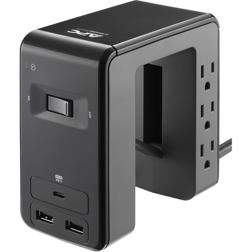 APC Essential SurgeArrest 6-Outlet Surge Protector with USB Type-A & C Ports (120V, Black)