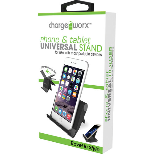 ChargeWorx Folding Stand for Tablets and Smartphones (Black)