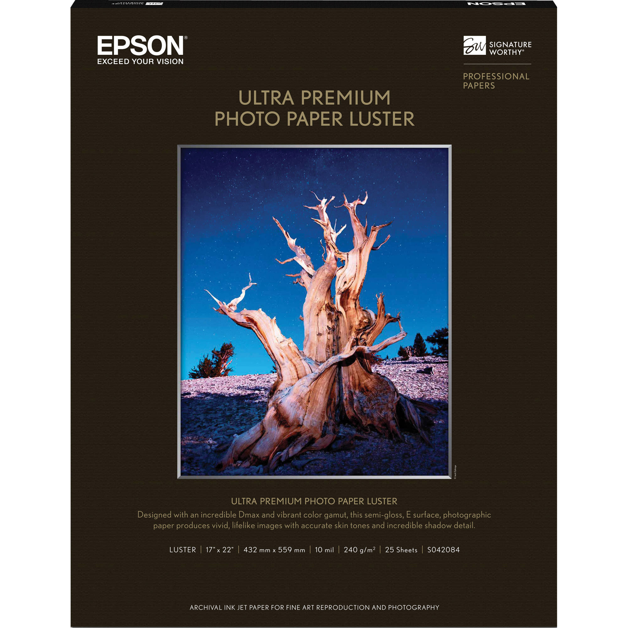 Epson Ultra Premium Photo Paper Luster (17 x 22", 25 Sheets)