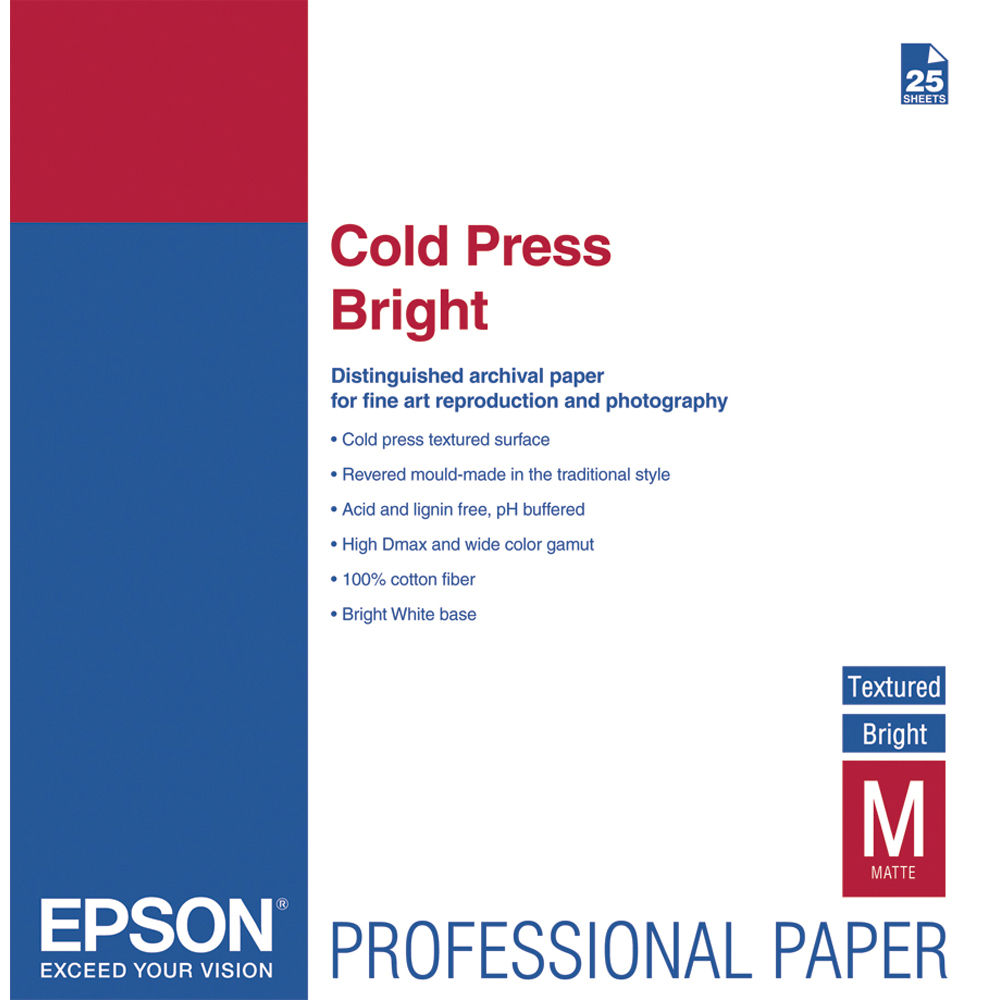 Epson Cold Press Bright Paper (13 x 19", 25 Sheets)
