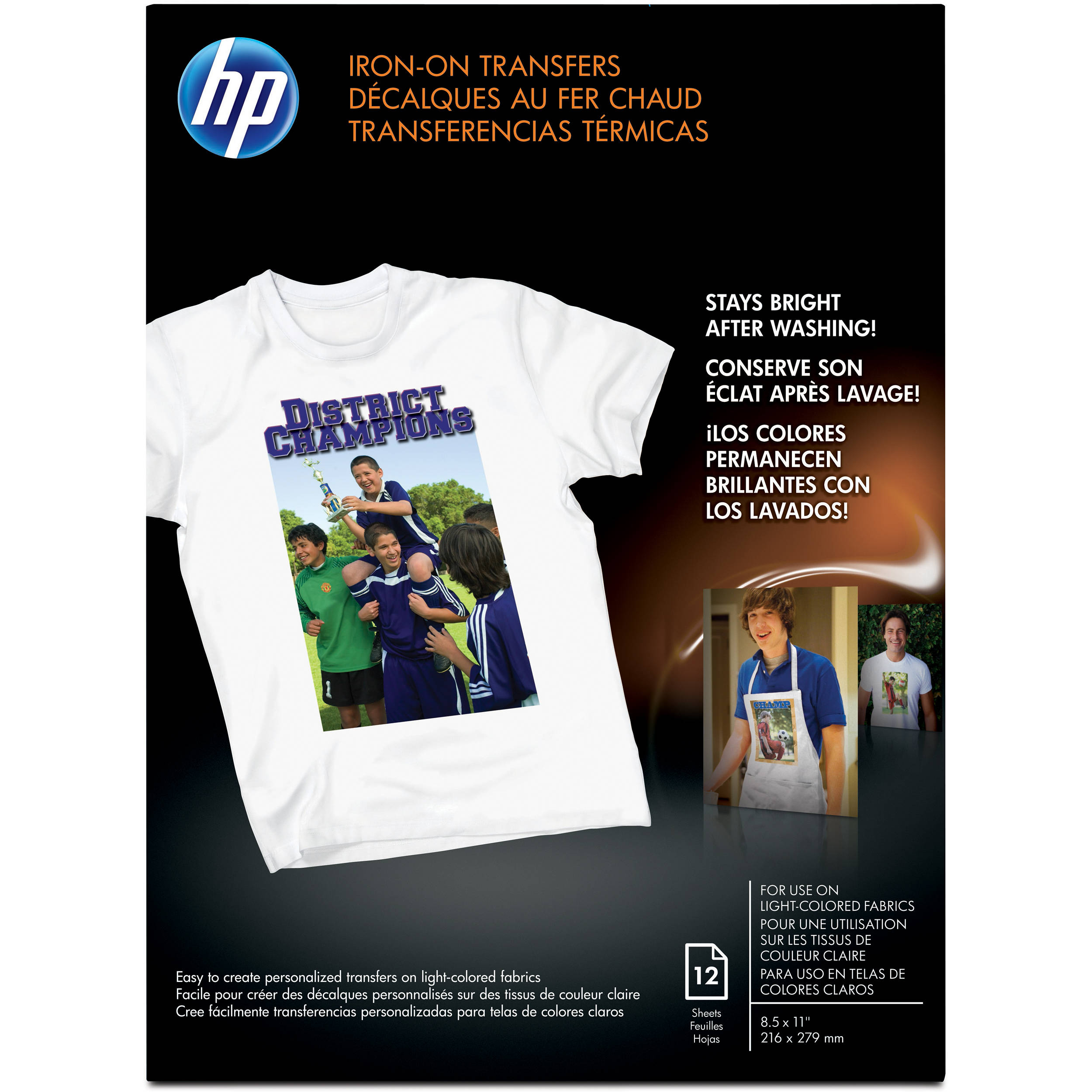 HP Iron-on Transfer Paper for Inkjet 8.5x11" (Letter) - 12 Sheets