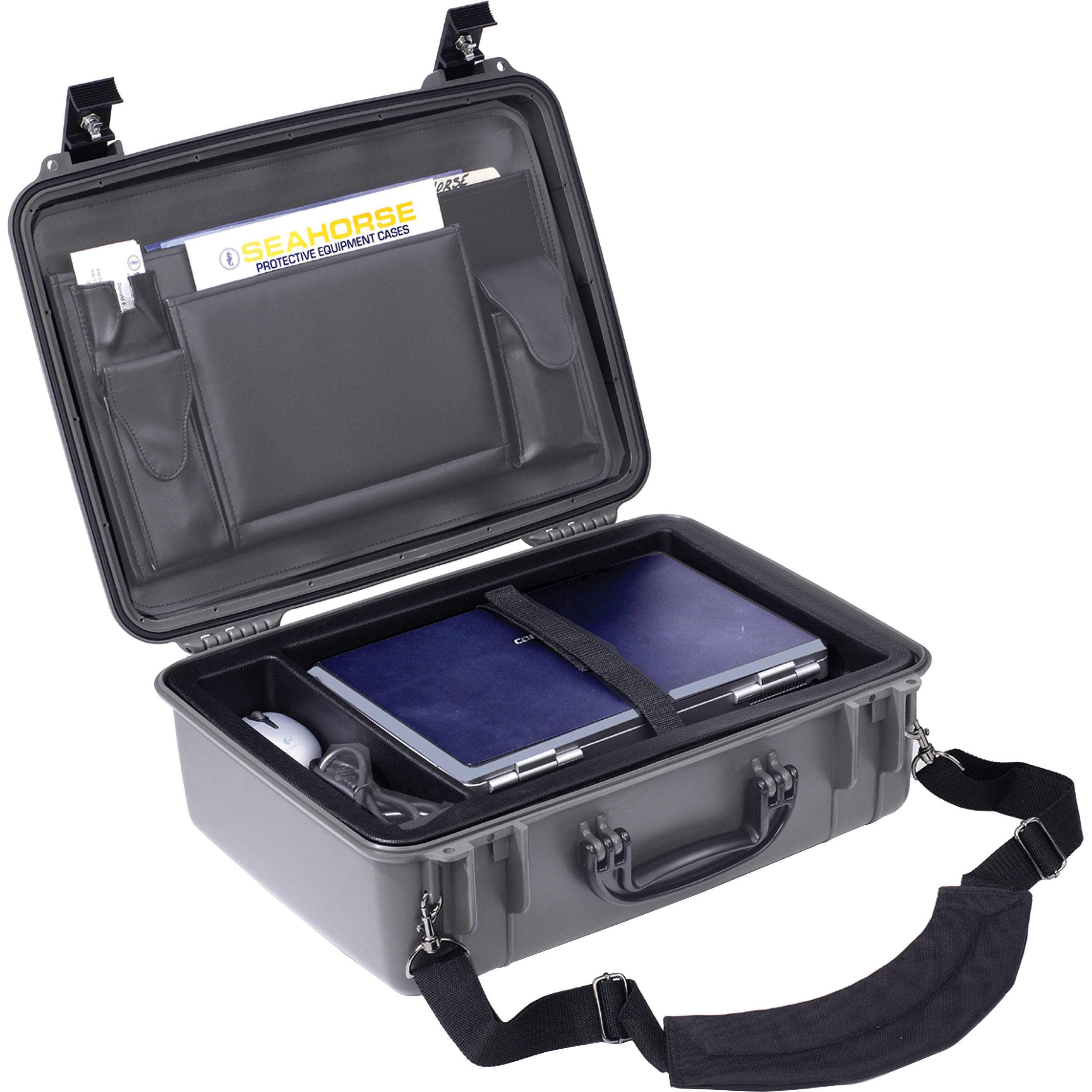 Seahorse 720CC Laptop Case with Lid Organizer and Laptop Tray (Gunmetal Gray)