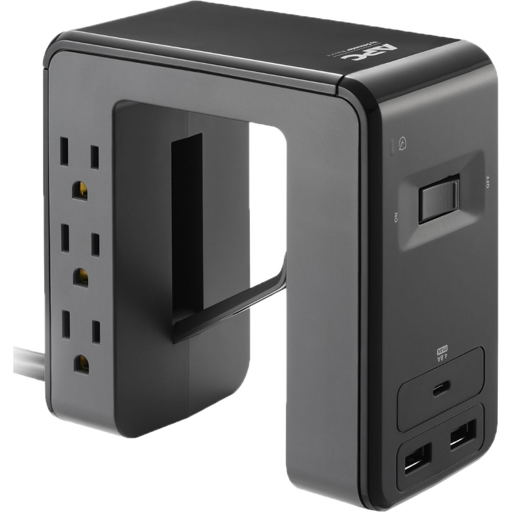 APC Essential SurgeArrest 6-Outlet Surge Protector with USB Type-A & C Ports (120V, Black)