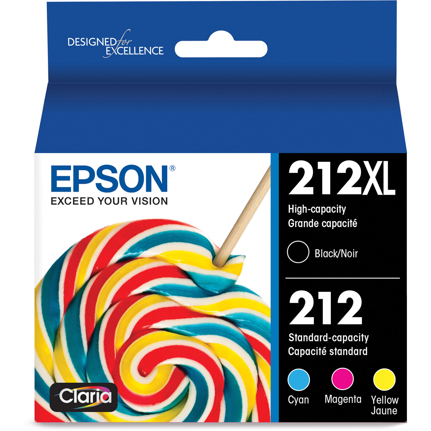 Epson Claria 212 Standard-Capacity Color and High-Capacity Black Ink Cartridge Multi-Pack