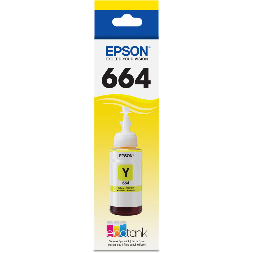 Epson T664 Yellow Ink Bottle with Sensormatic (70mL)