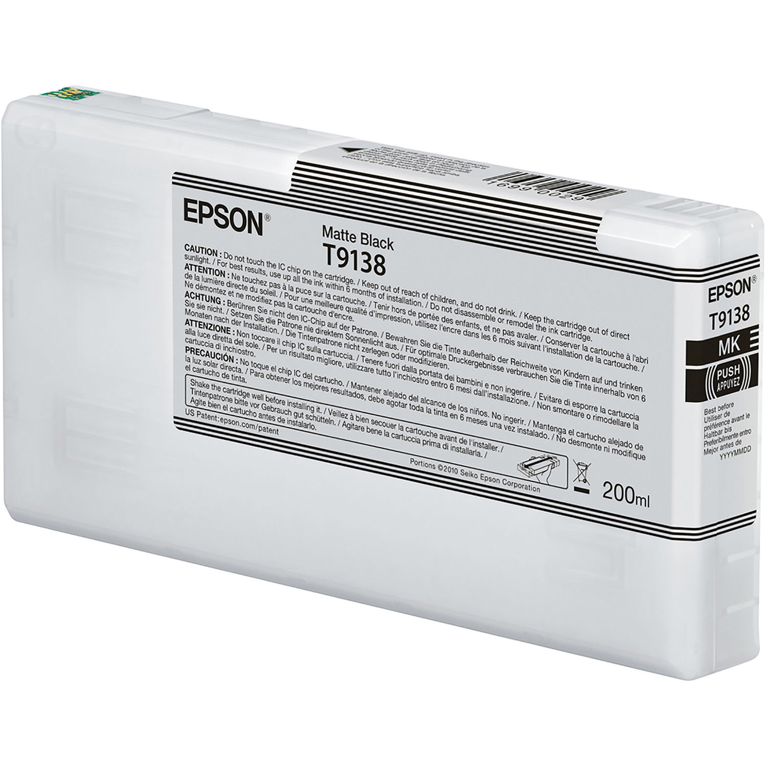 Epson T9138 UltraChrome HDX Matte Black Ink Cartridge (200 mL)
