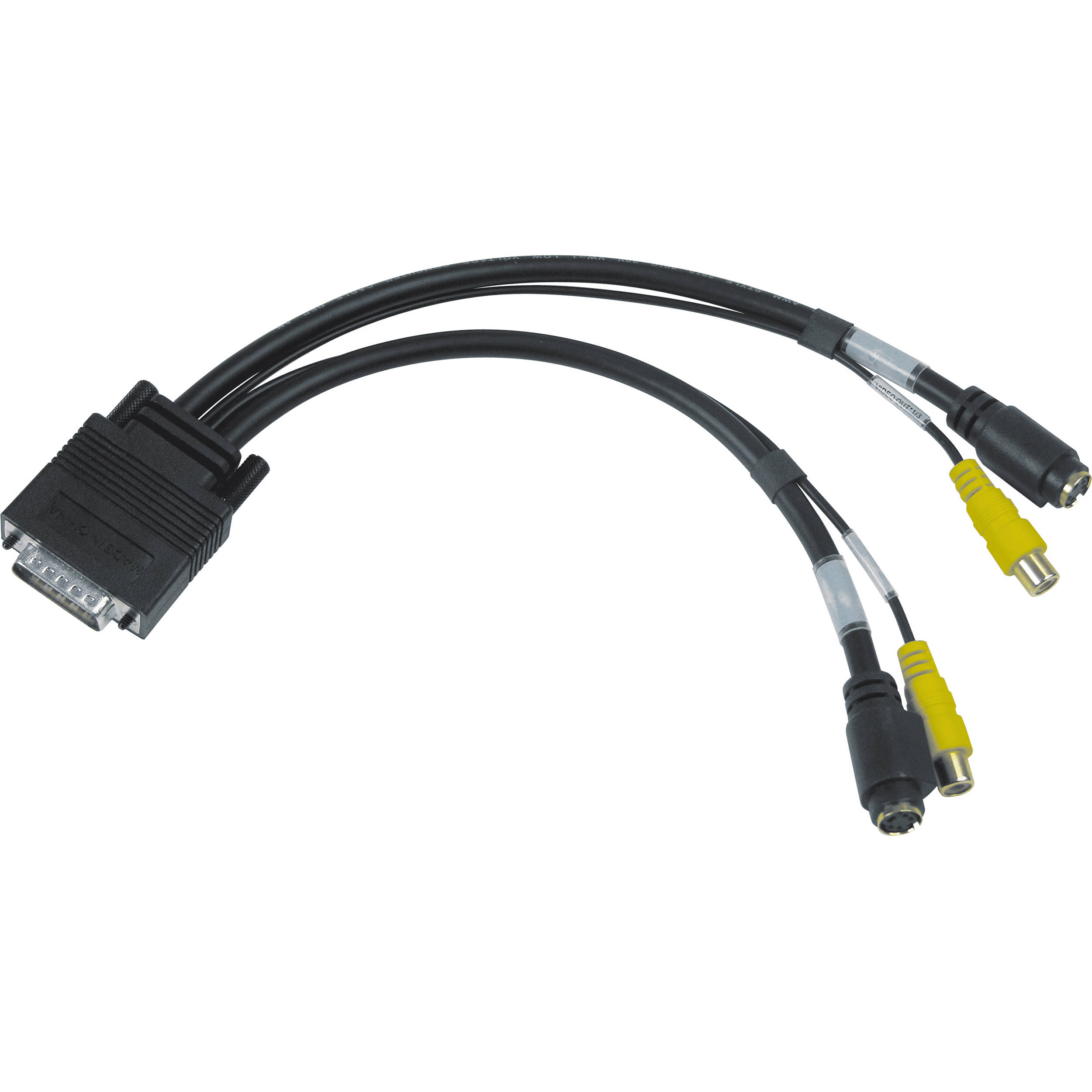 Matrox 1' (0.3m) LFH60 to Dual Composite S-Video TV Adapter Cable (Black)