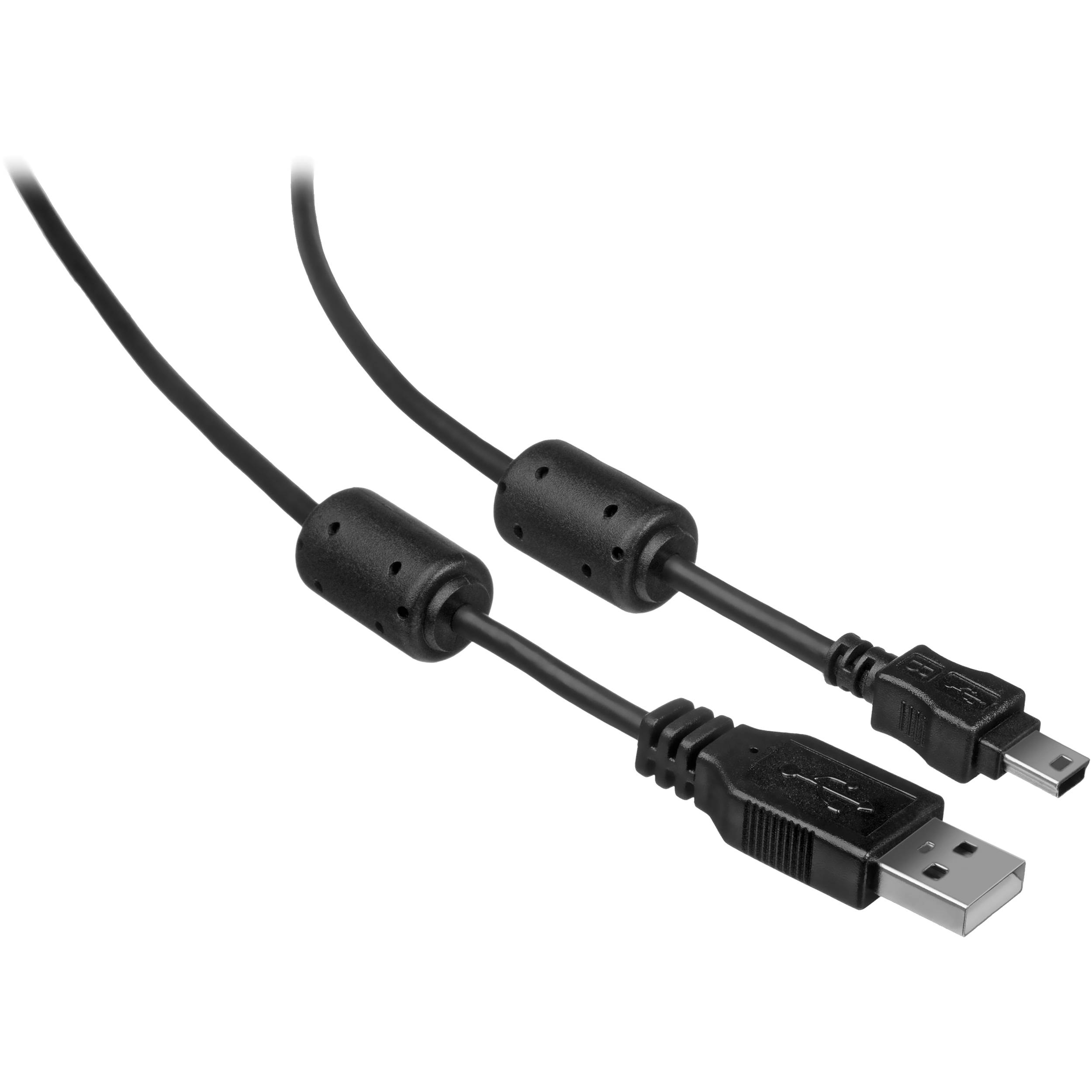 Pearstone 16' Hi-Speed USB Type A Male to Mini USB Type B Cable with Ferrite Bead (Black)